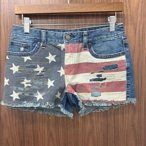 Ralph Lauren Women’s/ Girls Denim American Flag Women's Shorts. Size 16 or XS